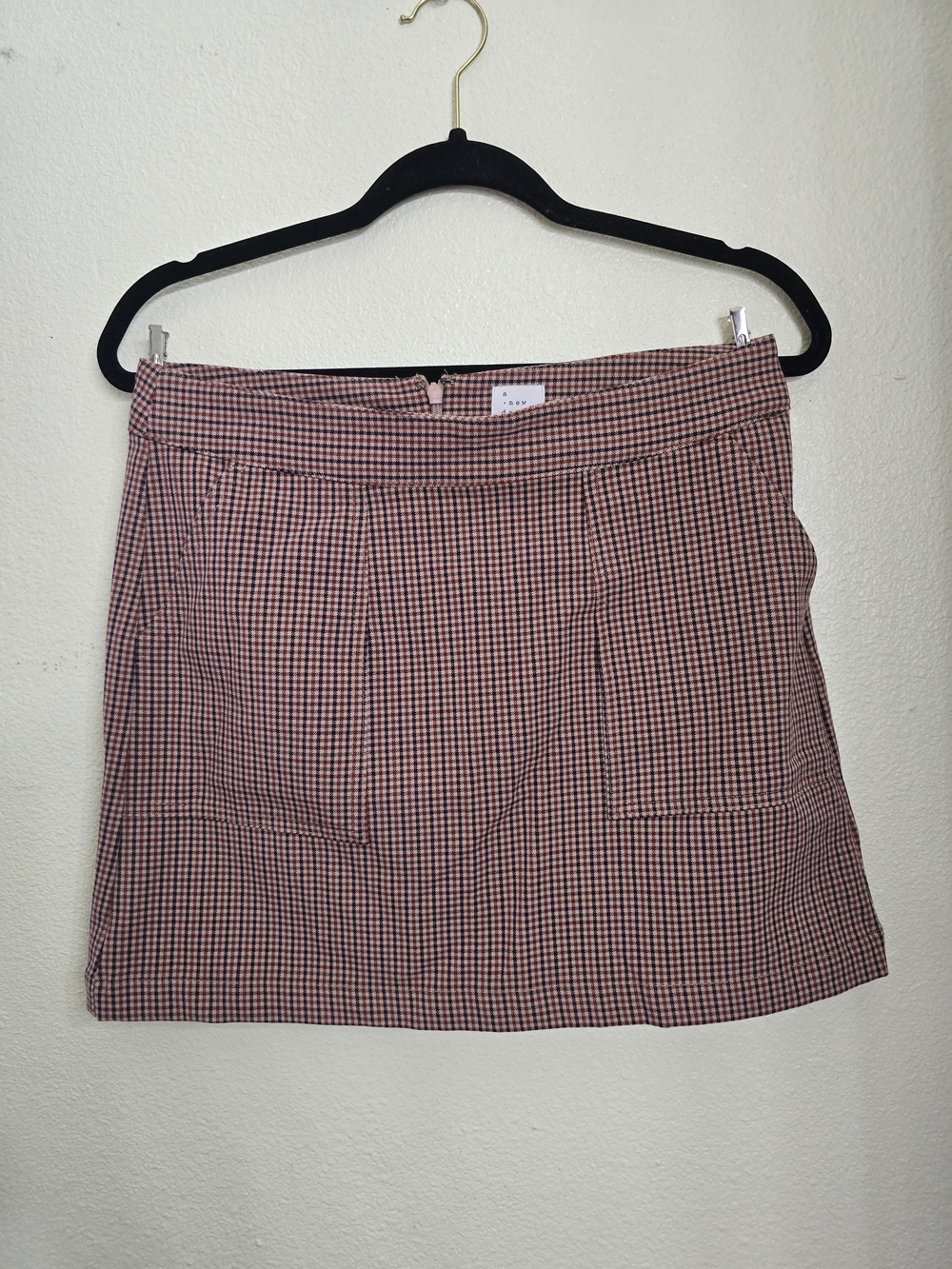 a new day Pink and Black Checked Mini Skirt